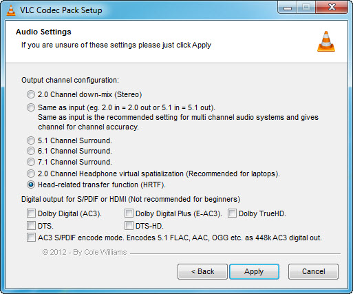 codec pack for vlc
